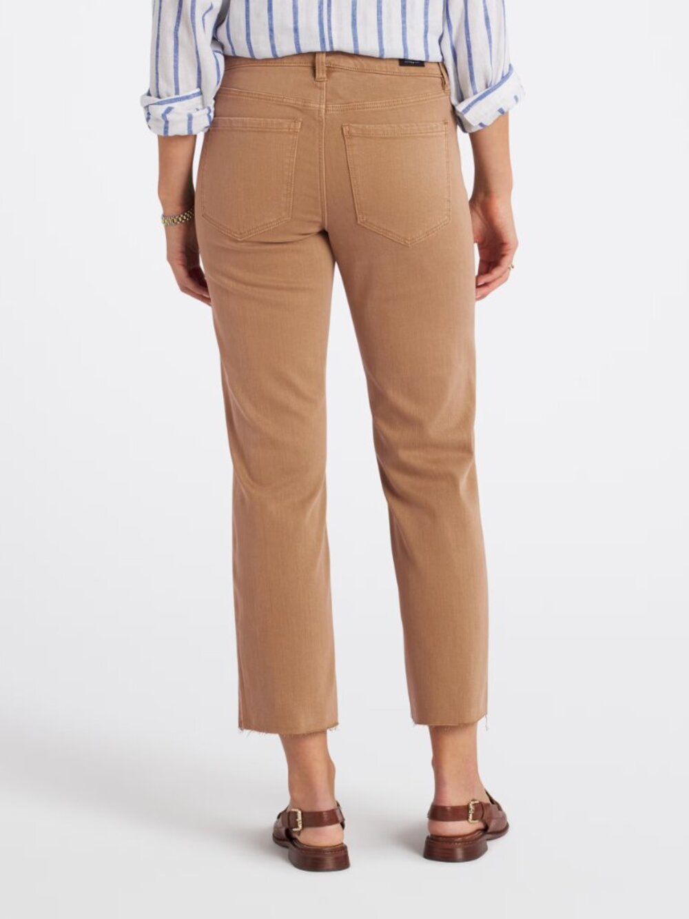 Liverpool Tan Kennedy Raw Hem Straight Crop Jeans Size 10/30 - Picture 2 of 7